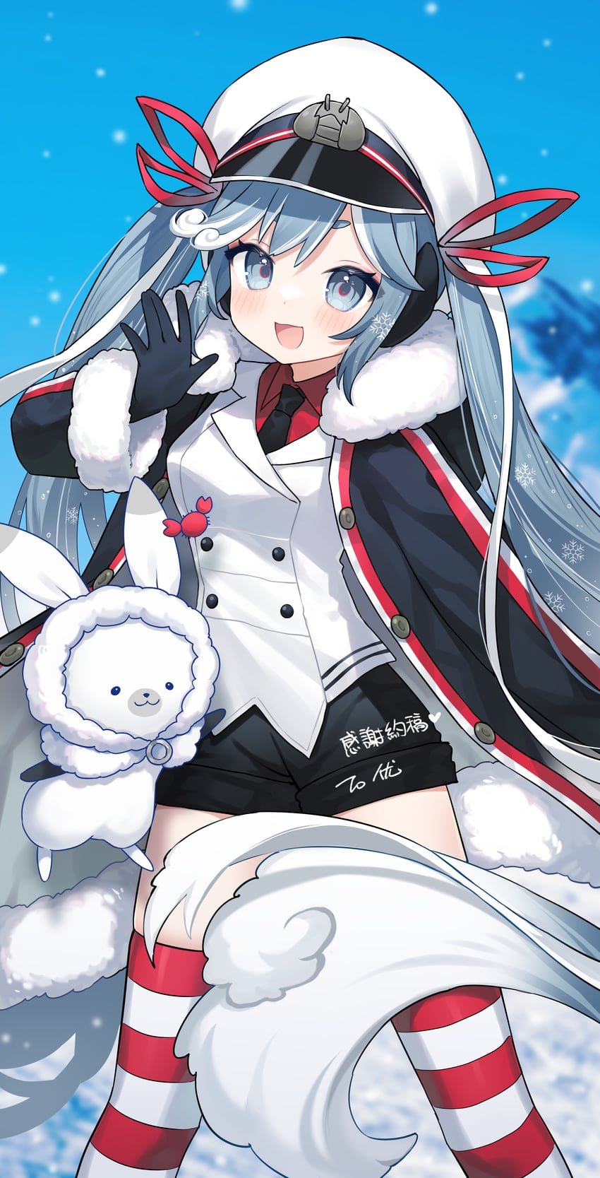 hatsune miku, yuki miku, and rabbit yukine (vocaloid) drawn by miyayoki