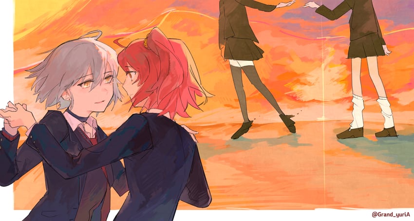 fujimaru ritsuka and jeanne d'arc alter (fate and 1 more) drawn by grand_yuria