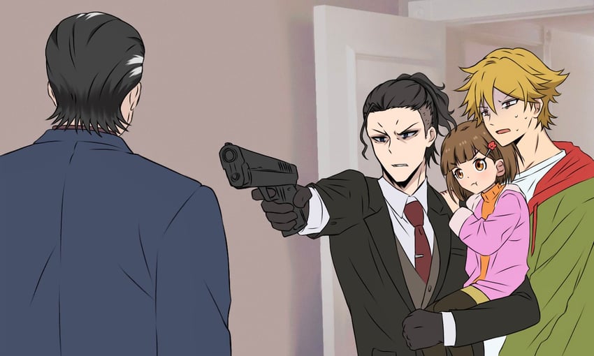 suwa rei, kurusu kazuki, and unasaka miri (buddy daddies and 1 more) drawn by kmrbd5118