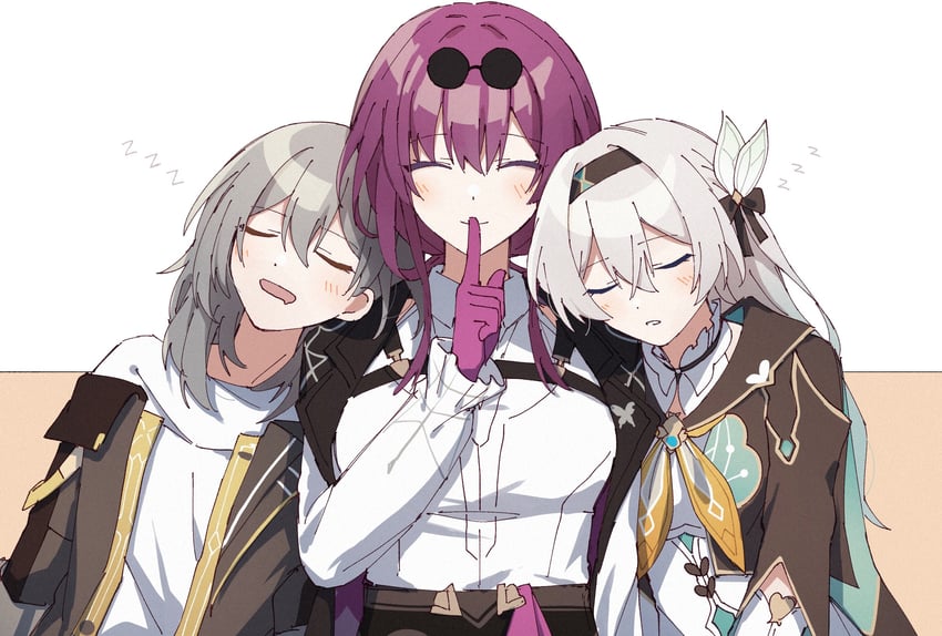 trailblazer, firefly, stelle, and kafka (honkai and 1 more) drawn by purin_234
