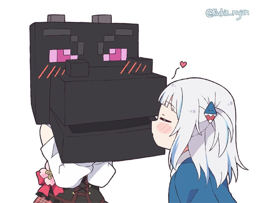 gawr gura, sakura miko, and ender dragon (hololive and 2 more) drawn by kukie-nyan