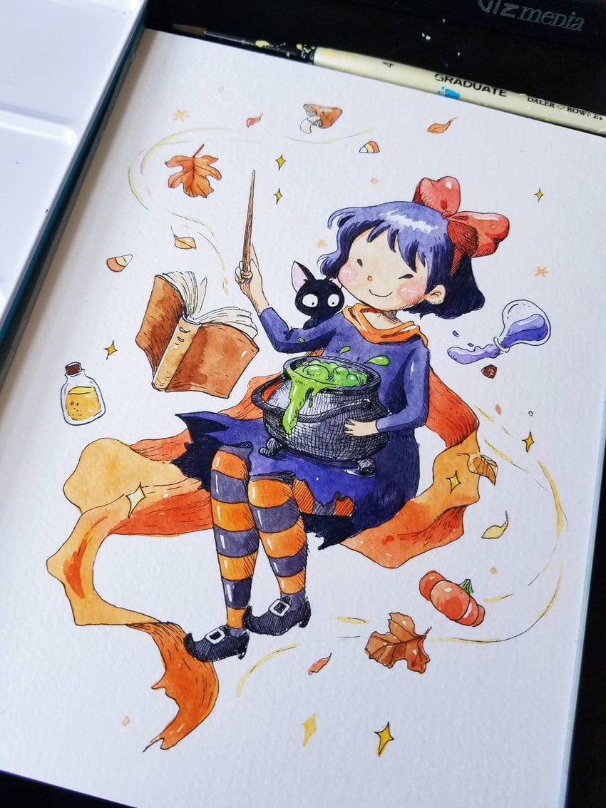 kiki and jiji (majo no takkyuubin) drawn by penelope_paws