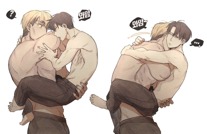 levi and erwin smith (shingeki no kyojin) drawn by ggkss_90