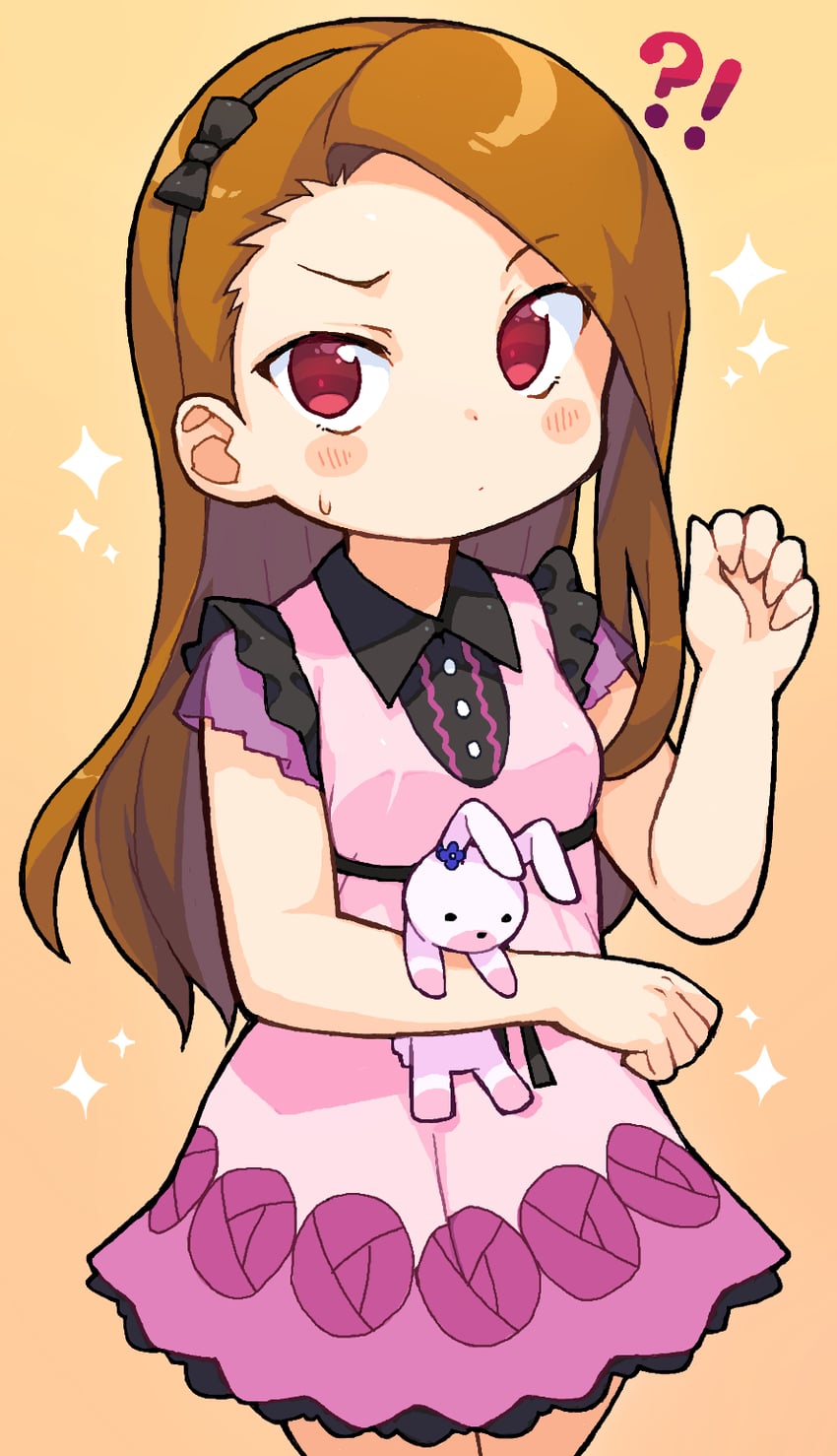 minase iori and usa-chan (idolmaster) drawn by bachera