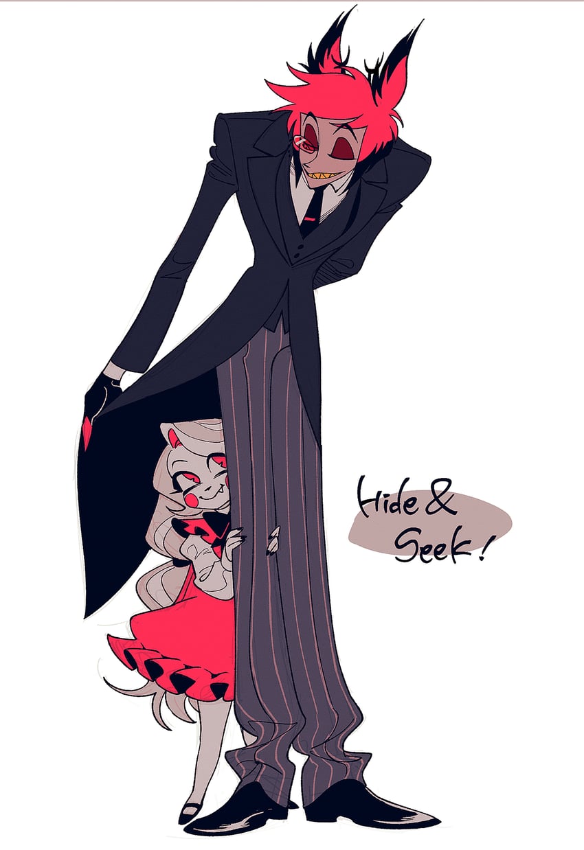charlie morningstar and alastor (hazbin hotel) drawn by ratsays_squeak