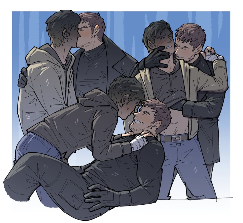chris redfield and ethan winters (resident evil and 1 more) drawn by kalamari