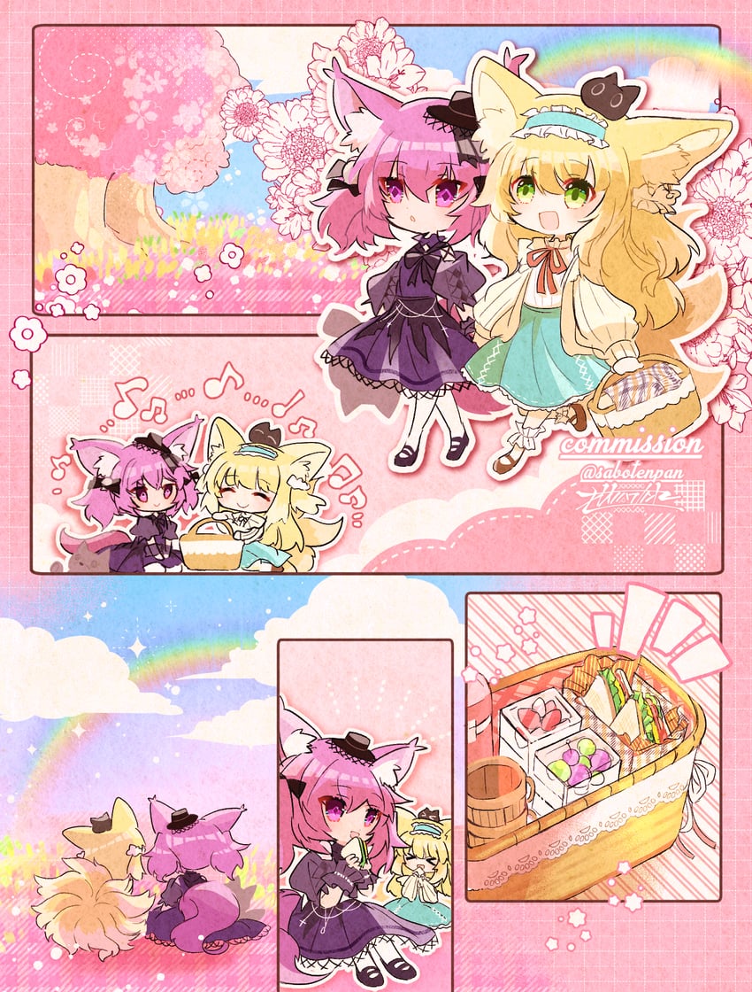 suzuran, shamare, and heixiu (arknights and 1 more) drawn by oonohara_kenya