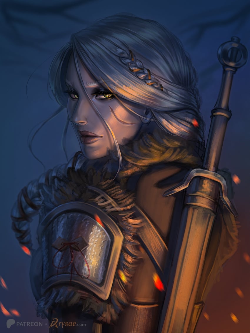 ciri (the witcher and 1 more) drawn by arysaeart