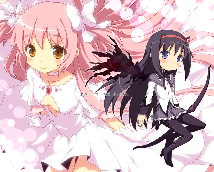 akemi homura, kaname madoka, kyubey, and ultimate madoka (mahou shoujo madoka magica) drawn by yamasan