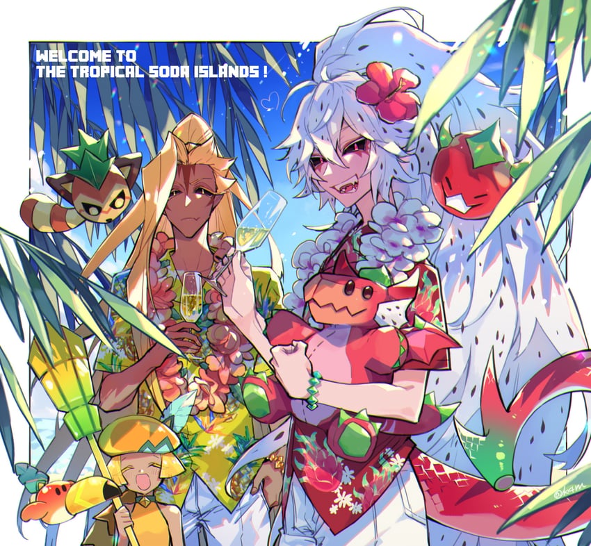 pitaya dragon cookie, ananas dragon cookie, and mango cookie (cookie run and 1 more) drawn by k4m