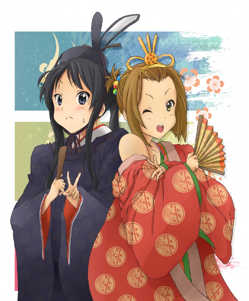 akiyama mio and tainaka ritsu (k-on!) drawn by akiaji_(ajaki)