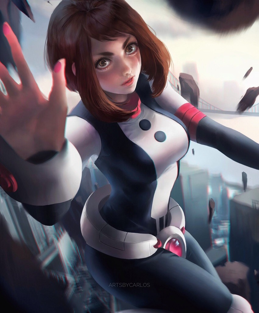 uraraka ochaco (boku no hero academia) drawn by carlos_miguel