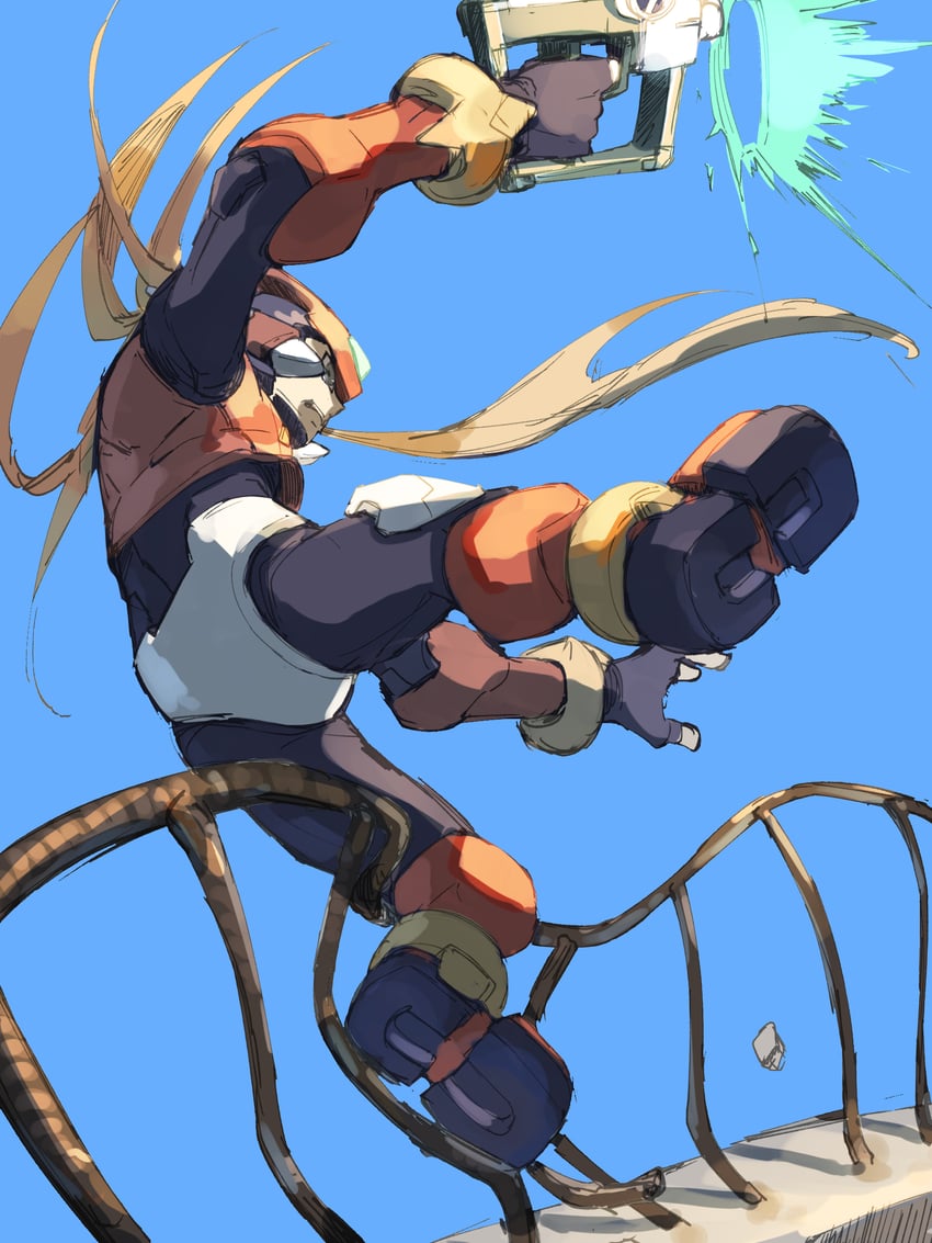 zero and zero(z) (mega man and 1 more) drawn by omochi_(mochi_skymega)