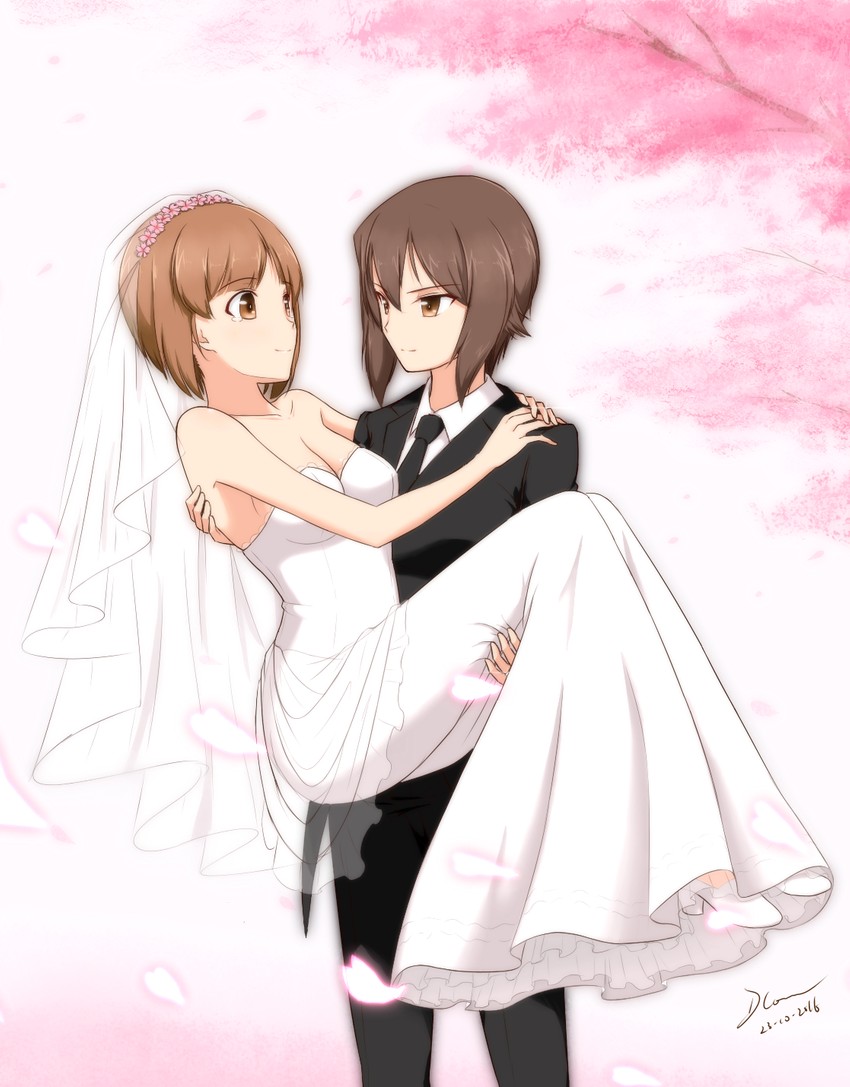 nishizumi miho and nishizumi maho (girls und panzer) drawn by dconan_owo