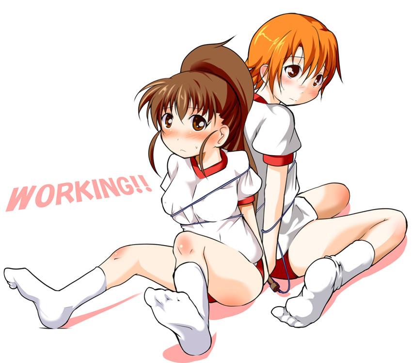 taneshima popura and inami mahiru (working!!) drawn by sch