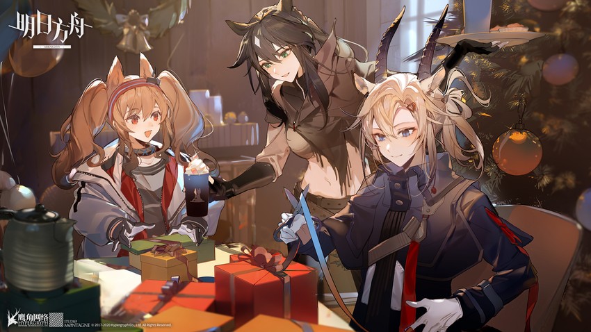 angelina, meteor, and earthspirit (arknights) drawn by hug_(yourhug)