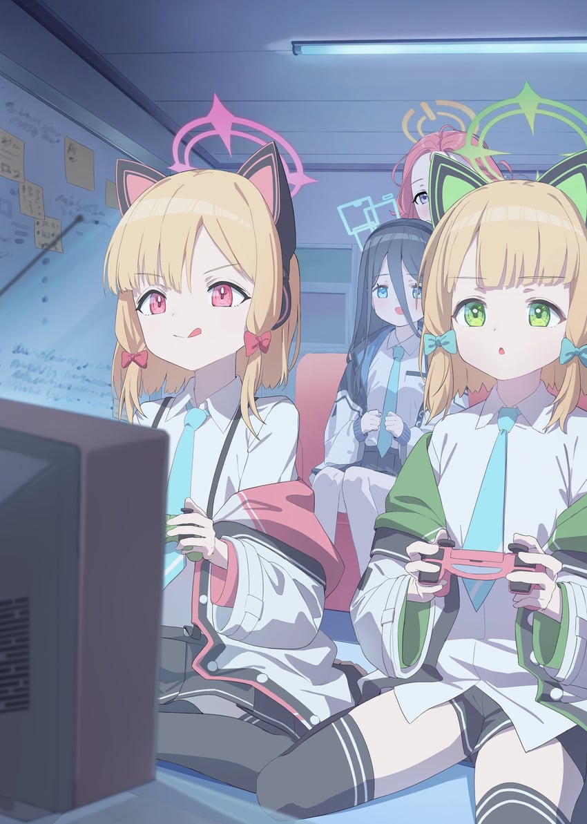 aris, momoi, midori, and yuzu (blue archive) drawn by applepie_(12711019)