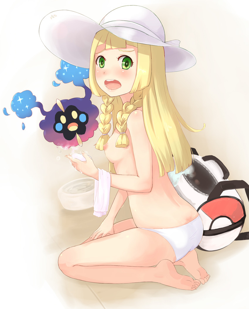 lillie and cosmog (pokemon and 1 more) drawn by toudai_migu