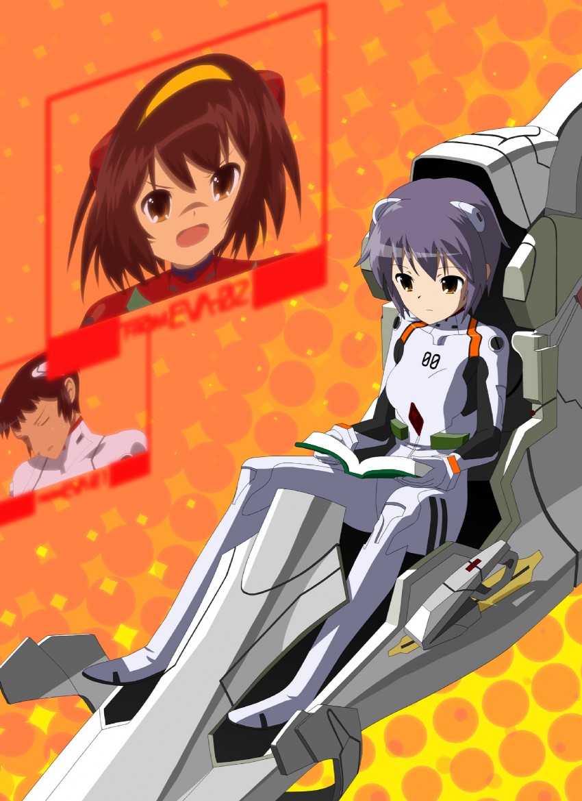 souryuu asuka langley, suzumiya haruhi, ayanami rei, nagato yuki, ikari shinji, and 1 more (neon genesis evangelion and 1 more) drawn by missacula