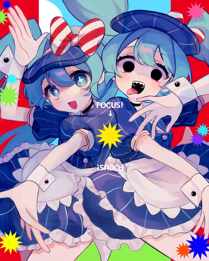 hatsune miku (vocaloid and 1 more) drawn by shizumu_(shi_zumu)