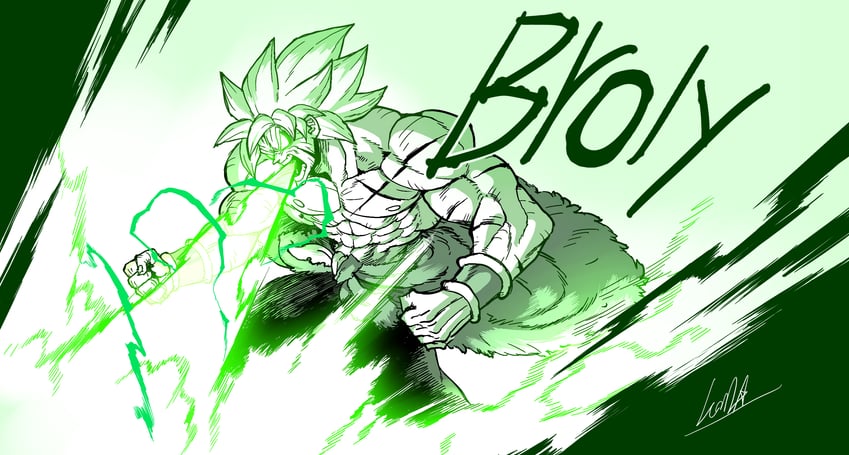 broly (dragon ball and 1 more) drawn by zone_luch