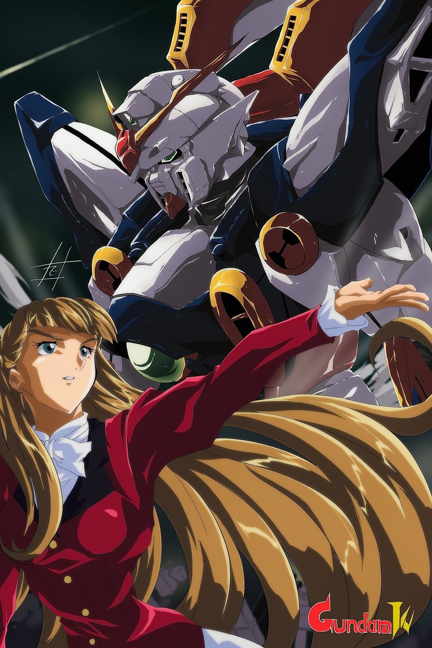 relena peacecraft and wing gundam (gundam and 1 more) drawn by sind_ngmhn28