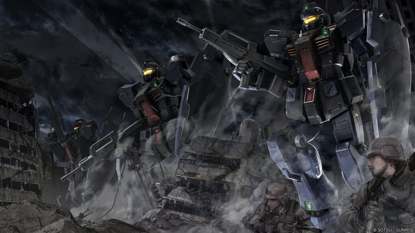 gm and gm quel (gundam and 3 more) drawn by tenjin_hidetaka