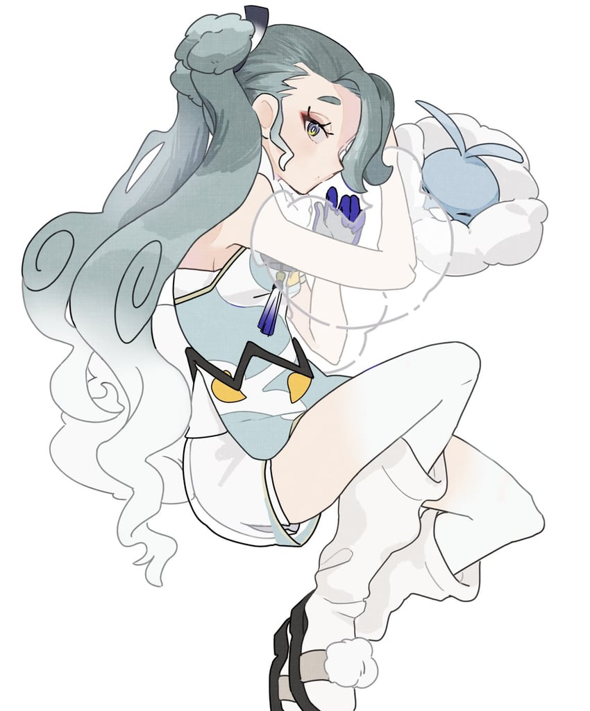 hatsune miku, swablu, and flying miku (pokemon and 2 more) drawn by sora_(bpbp9646)