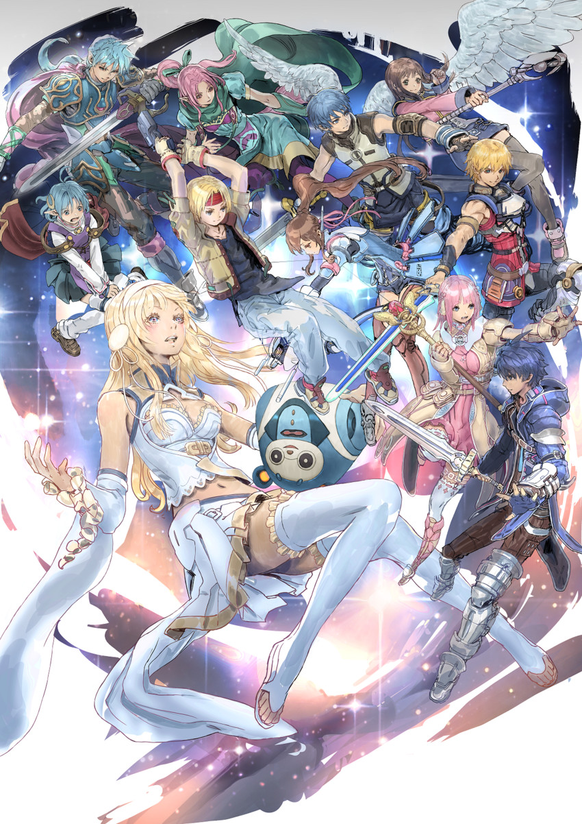 rena lanford, sophia esteed, evelysse, claude c. kenny, saionji reimi, and 6 more (star ocean and 6 more) drawn by yasuda_akira