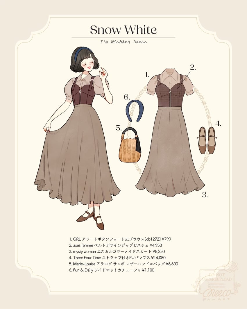 snow white (snow white and the seven dwarfs) drawn by meecosme