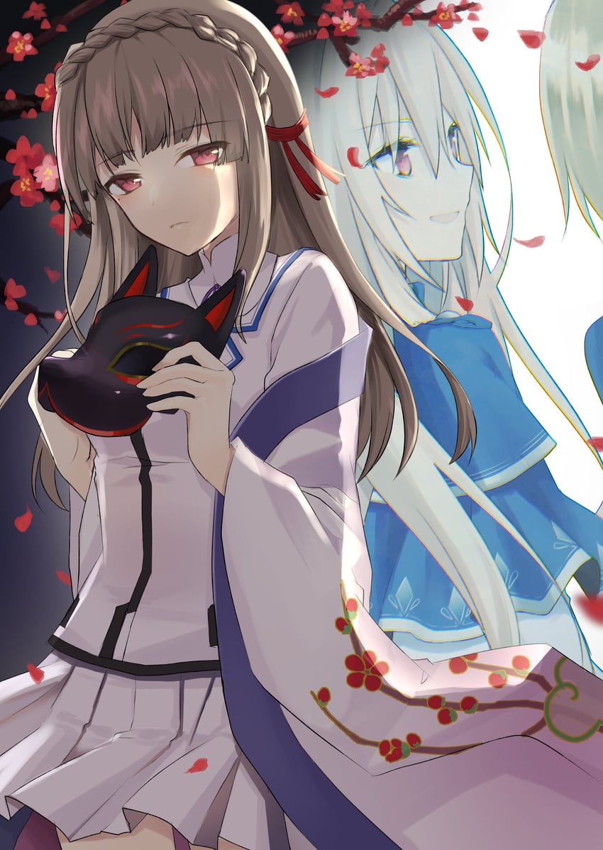 kayamori ruka, shirakawa yuina, and kiryuu miya (heaven burns red) drawn by scottie_friends