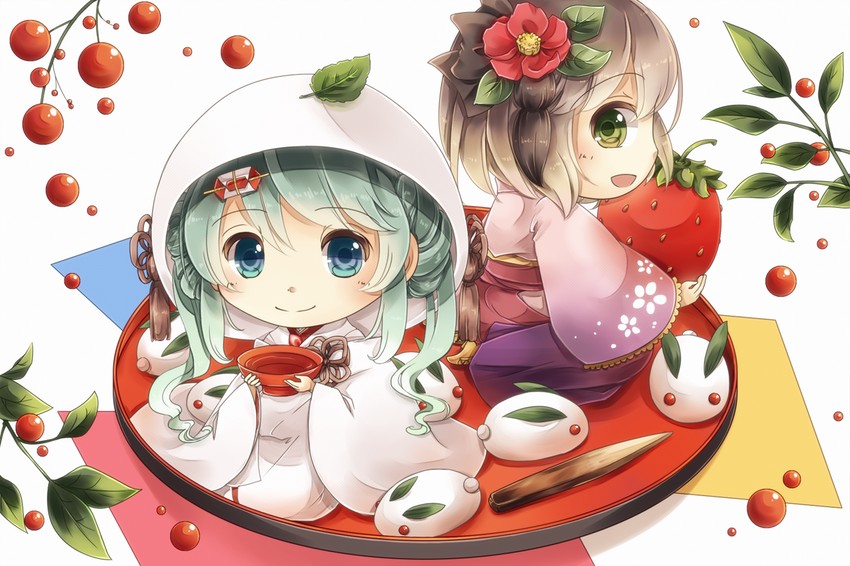 hatsune miku, meiko, and yuki miku (vocaloid) drawn by lichika