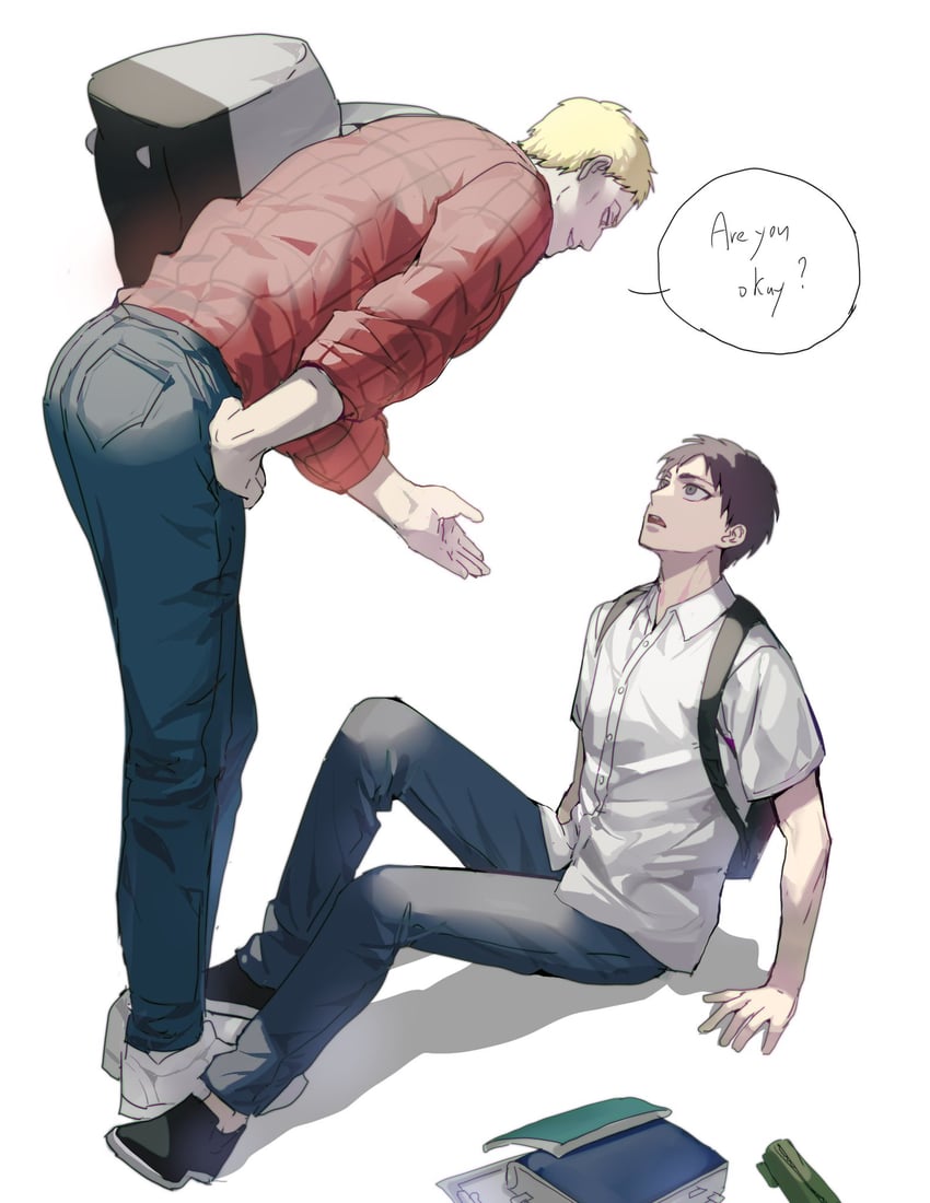 eren yeager and reiner braun (shingeki no kyojin and 1 more) drawn by cute_potato_(cute_potato_ner)