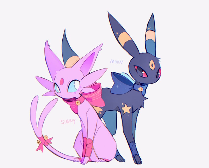 umbreon and espeon (original and 1 more) drawn by masayo_(skip)