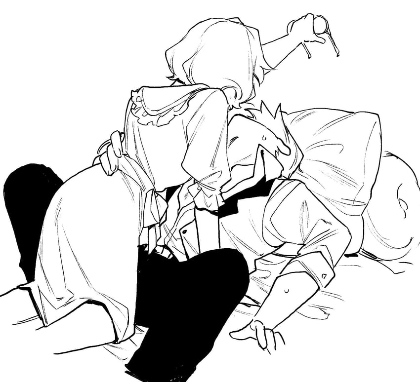 charlie morningstar and alastor (hazbin hotel) drawn by gomoku_(gomoku418)