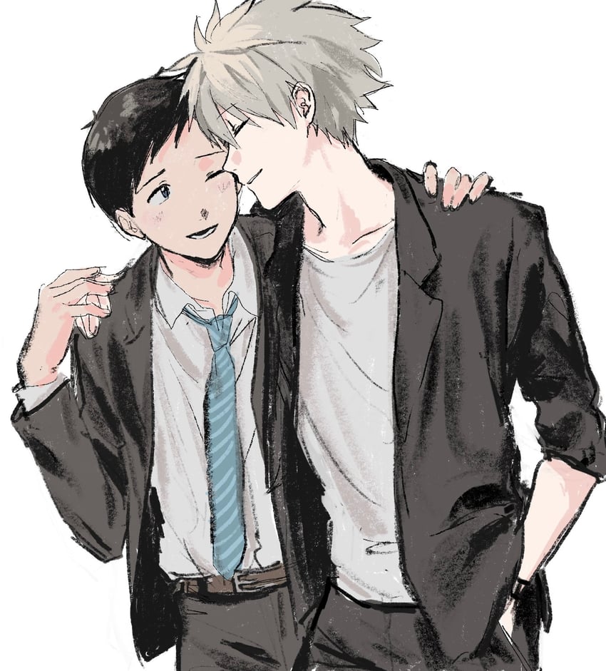 ikari shinji and nagisa kaworu (neon genesis evangelion and 1 more) drawn by umum5353