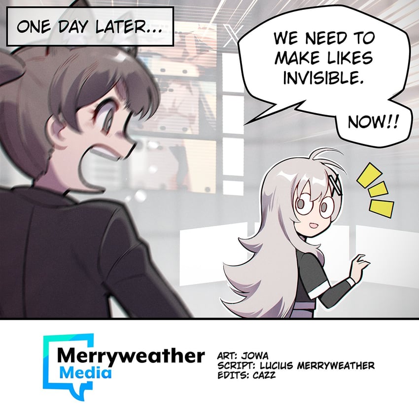 elon musk and x-chan (original and 1 more) drawn by jowa and merryweather