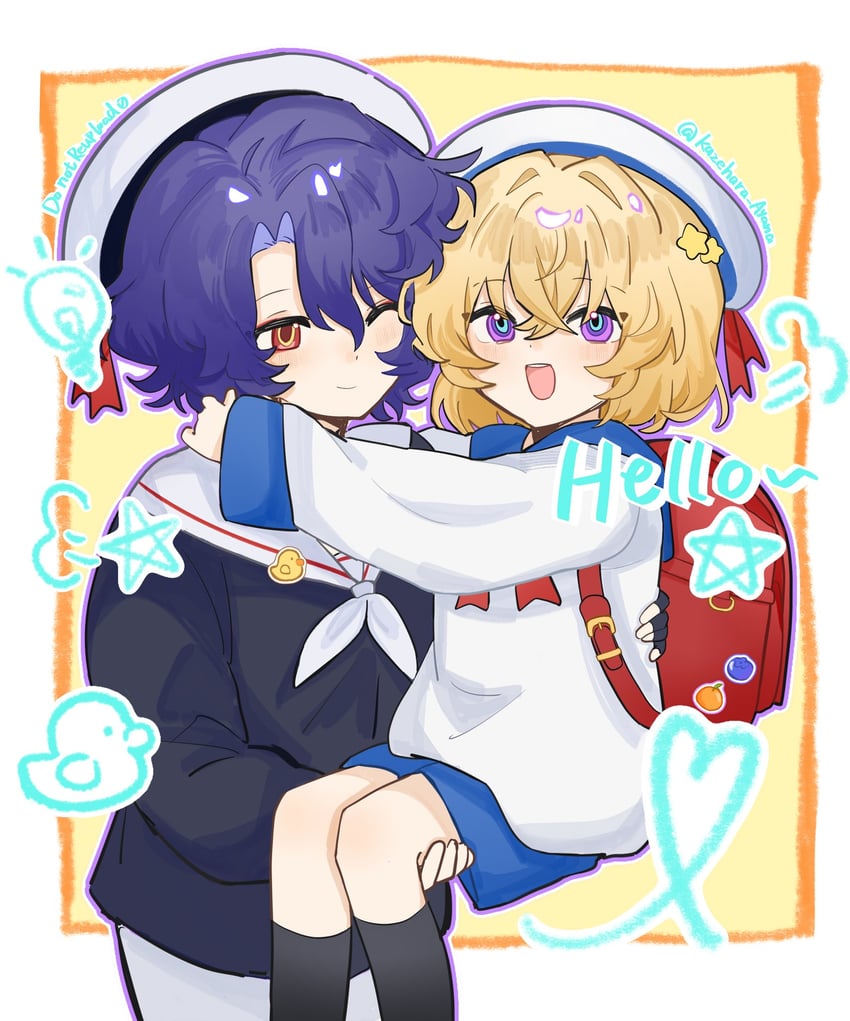 aventurine, dr. ratio, and kakavasha (honkai and 1 more) drawn by kazehara_ayana