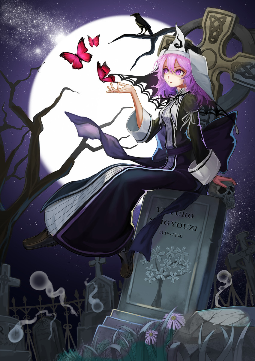saigyouji yuyuko (touhou and 2 more) drawn by recare