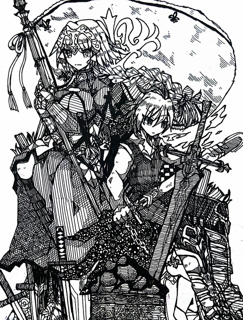 jeanne d'arc and sieg (fate and 1 more) drawn by kanezuru-kun