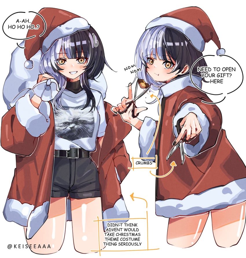 shiori novella (hololive and 1 more) drawn by keisea