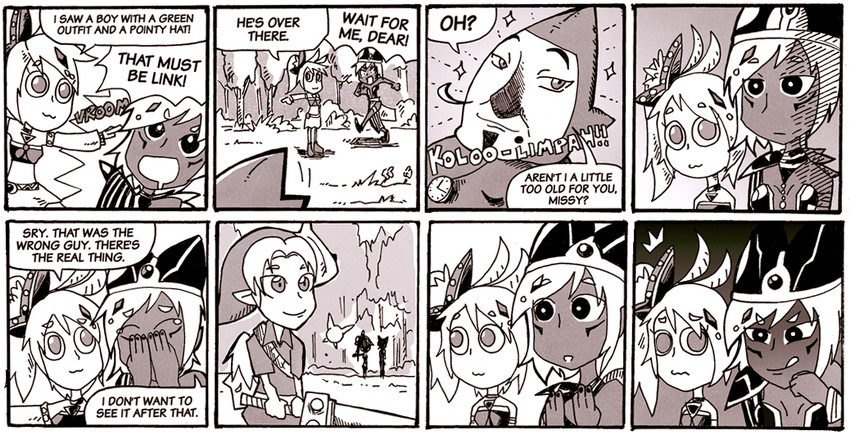 link, lana, cia, and tingle (the legend of zelda and 1 more) drawn by setz