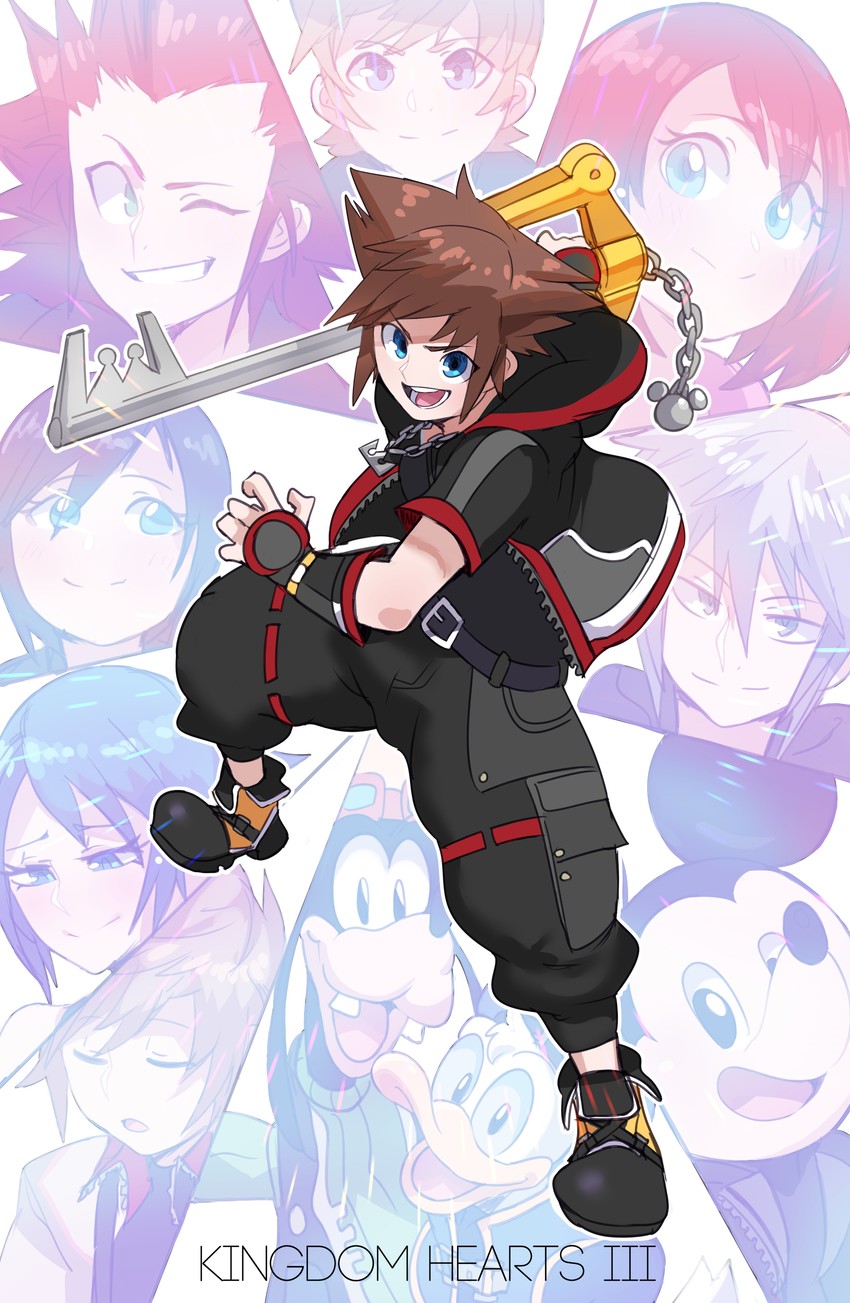 sora, roxas, kairi, riku, mickey mouse, and 6 more (kingdom hearts and 2 more) drawn by 0lightsource