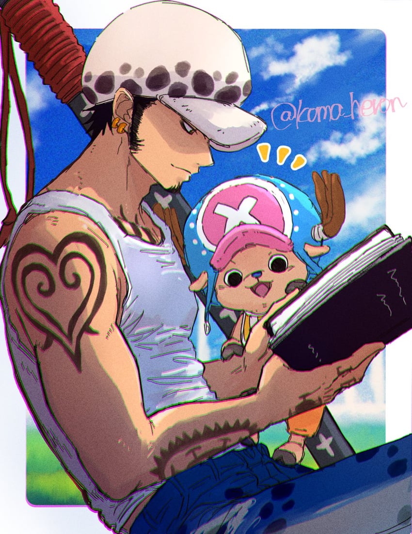 trafalgar law and tony tony chopper (one piece) drawn by koma_heron