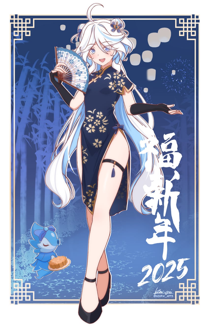 furina and surintendante chevalmarin (genshin impact) drawn by ken-pai_(kenpai_arts)