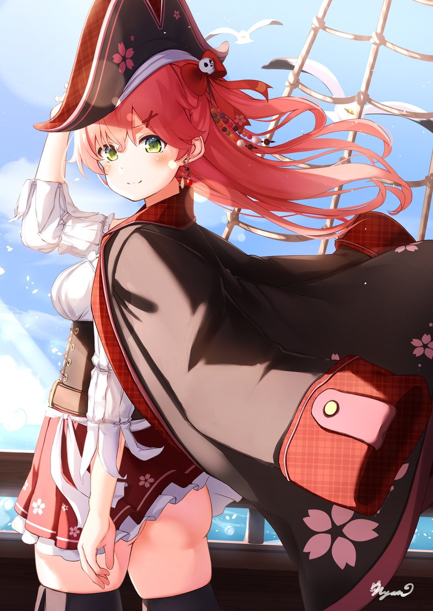houshou marine and sakura miko (hololive) drawn by nyan_(reinyan_007)