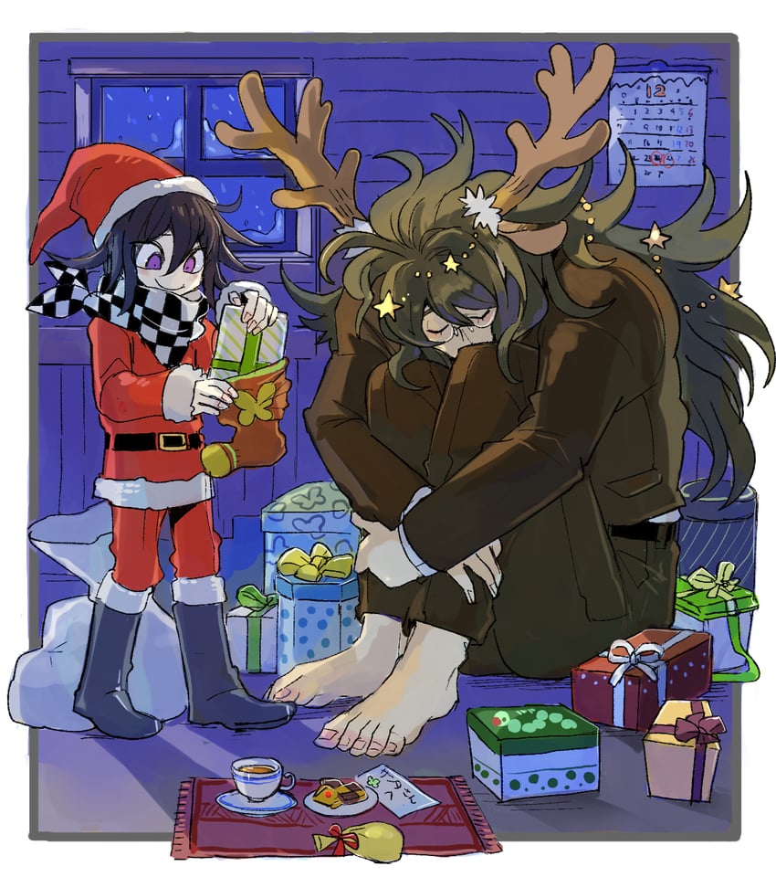 oma kokichi and gokuhara gonta (danganronpa and 1 more) drawn by kumakoro_(tetsupag)
