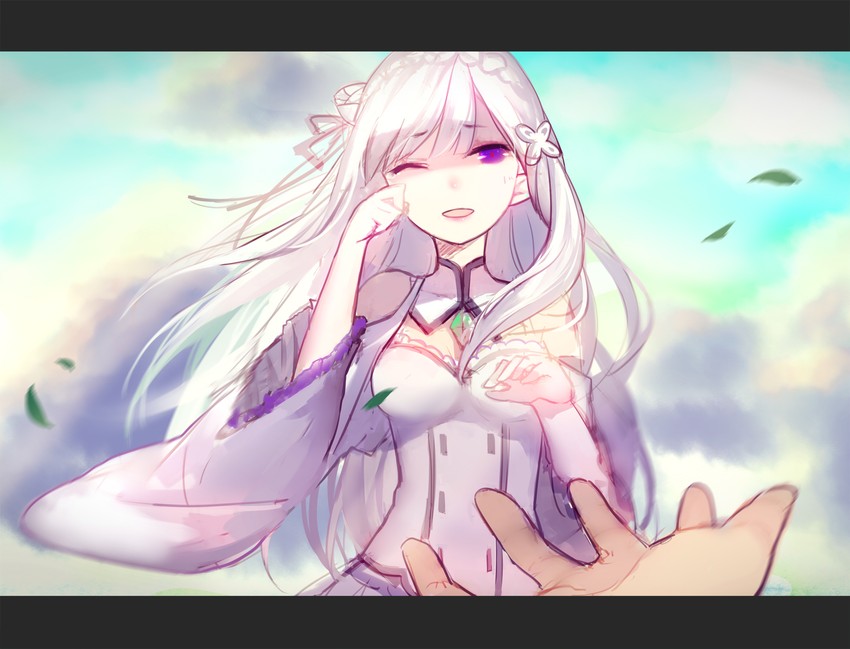 emilia (re:zero kara hajimeru isekai seikatsu) drawn by sylvia_(huajiuhuajiu)