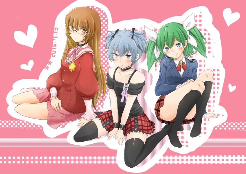 shiota nagisa, katsuragi keima, and cruz schild (kami nomi zo shiru sekai and 2 more) drawn by tenten_(kitty)