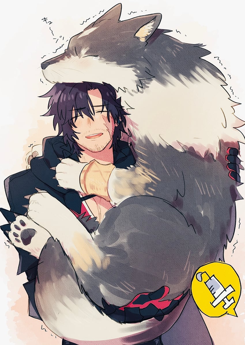 clive rosfield and torgal (final fantasy and 1 more) drawn by yuma_(zero)